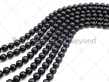 Load image into Gallery viewer, High Quality Natural Black Spinel Round Smooth Beads, 3mm/6mm/8mm Genuine Spinel Beads, 15.5'' Full Strand, Sku#U1156