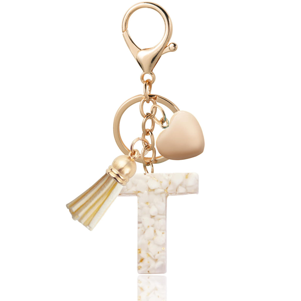 Personalized Heart Shell Letter Pendant Necklace with Tassel - A-Z Initial Charm