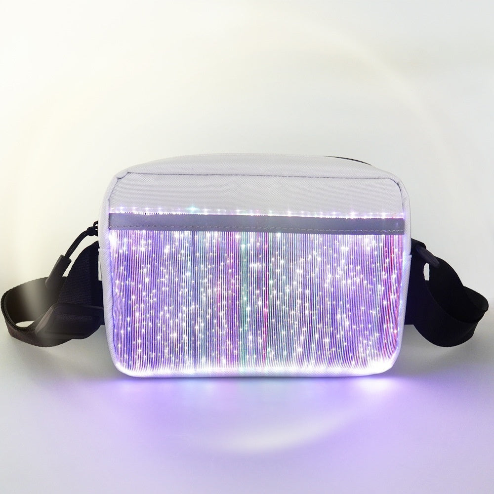 LED Luminous Shoulder Bag - Colorful Light-Up Crossbody with Shooting Stars Pattern