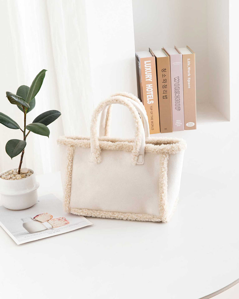 Plush Crossbody Tote Bag