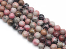 Load image into Gallery viewer, Natural Chinese Rhodochrosite Round Smooth Beads, 8mm/10mm, Sku#U1392