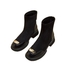 Load image into Gallery viewer, Women's Chunky Heel Martin Boots – Height Increasing Back Zipper Ankle Boots