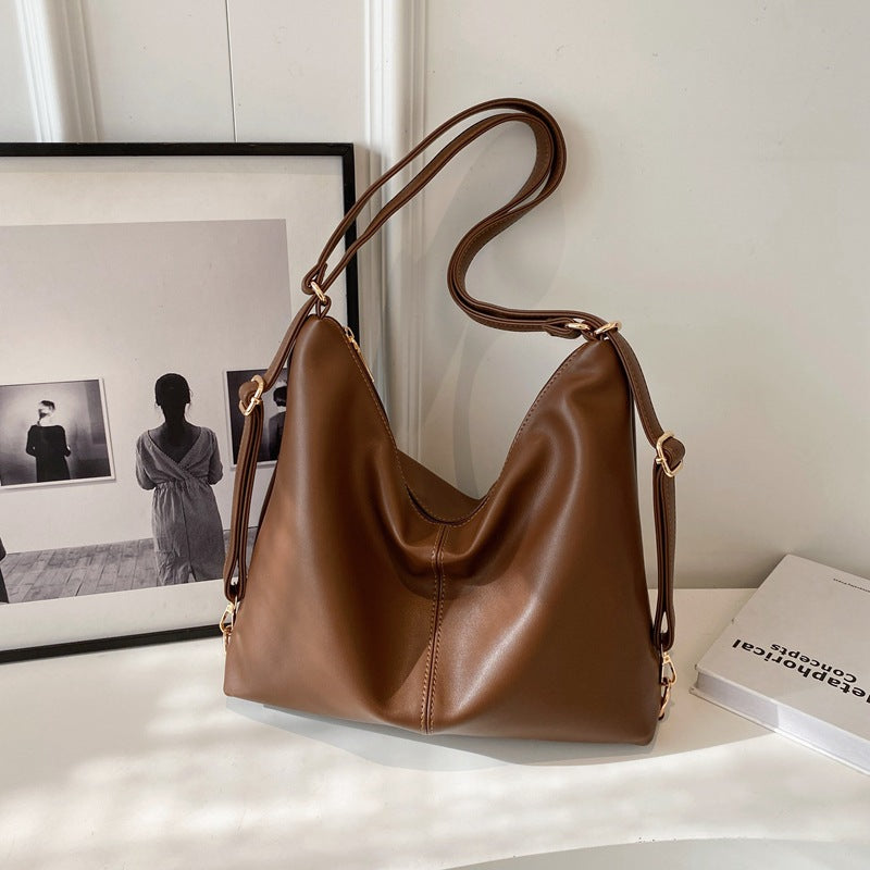 Women's Vintage PU Leather Shoulder Bag – Square Crossbody with Niche Premium Design