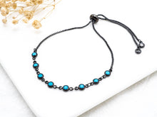 Load image into Gallery viewer, Turquoise CZ Chain Sliding Bracelet, A52