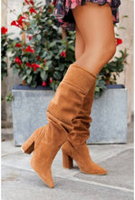 Load image into Gallery viewer, Women's Suede Over-the-Knee Boots - Chunky Heel Pointed Toe Slip-On Winter Boots