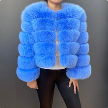 Load image into Gallery viewer, Faux Fox-fur Patchwork Thickened Warm Fur Coat