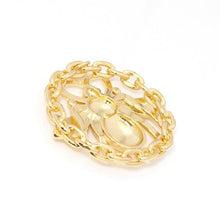 Load image into Gallery viewer, CZ Gold Bee On Round Link Charm, Sku#LK789