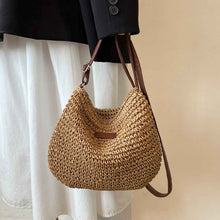 Load image into Gallery viewer, Women's Handwoven Straw Tote Bag | Beach Vacation Handbag | Woven Summer Tote