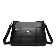 Load image into Gallery viewer, Women's PU Leather Crossbody Bag – Patchwork Shoulder Bag with Multi-Pocket Organizer