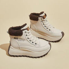 Load image into Gallery viewer, Women's Fleece-Lined High-Top Winter Sneakers | PU Leather Dad Shoes – Sarah Express