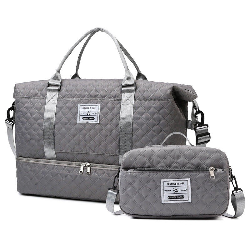 Large Capacity Quilted Crossbody Travel Bag