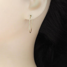 Load image into Gallery viewer, Thin Gold Round Hoop Earrings, Sku#LX389C