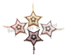 Load image into Gallery viewer, CZ Micro Pave Multi Color Star/Starfish Pendant with Diamond Bail, Cubic Zirconia Pendant,Gold/Rose Gold/Silver/Black Tone,30x40mm,SKU#F6