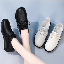 Load image into Gallery viewer, Women's Lace-Up Soft Sole Commuter Flats - Round Toe PU Leather Professional Shoes