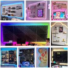 Load image into Gallery viewer, RGB Gaming Pegboard Wall Organizer with Metal Panels and Hooks, 12x24 Setup