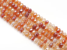 Load image into Gallery viewer, Mystic Natural Orange Red Banded Agate Rondelle Faceted Beads, Sku#UA253