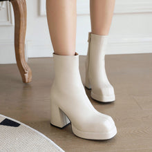 Load image into Gallery viewer, Retro Chunky Heel Platform Ankle Boots