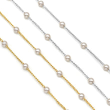 Load image into Gallery viewer, 18K Gold/Silver Filled Dainty Pearl Satellite Chain,Sku#E556