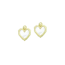 Load image into Gallery viewer, White Pearl Textured edge Heart Frame Charm Pendant,Sku#LK1217