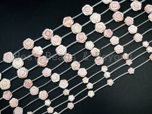 Load image into Gallery viewer, Carved Pink Rose Flower Pearl beads, T99