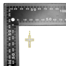 Load image into Gallery viewer, Baguette CZ Pave Cross Charm Pendant, Sku#LX536