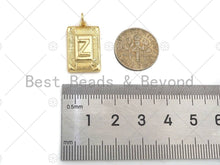 Load image into Gallery viewer, Gold Initial Letter Charm, 18k Real Gold Plated Alphabet Pendant Charm,  Alphabet Letter Rectangle Charm, Initial Charm,13x18mm,sku#F1331