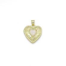 Load image into Gallery viewer, Gold Opal Heart Locket Charm Pendant, Sku#LX689