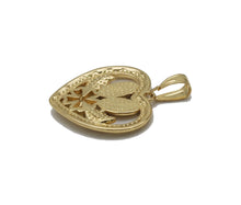 Load image into Gallery viewer, Gold CZ Virgin Mary Baby Jesus Flower Heart Charm, Sku#LK708