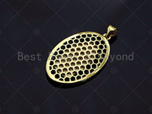 Load image into Gallery viewer, 18K Gold Virgin Mary On Oval Emblem Pendant, Hollow Out Oval Charm, Virgin Mary Pendant, Dianty Gold Medallion Charm,31x19mm, Sku#F1145