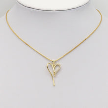 Load image into Gallery viewer, Gold CZ Heart Sahpe Charm, Sku#LK886