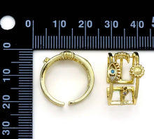 Load image into Gallery viewer, Sun Moon Star Evil Eye Ring, Sku#LD336