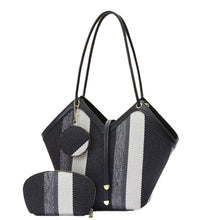 Load image into Gallery viewer, Women's PU Leather Tote Bag - High Capacity Shoulder Handbag with Color Block Design