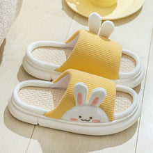 Load image into Gallery viewer, Unisex Rabbit Slippers Linen House Shoes | Breathable Anti-Slip Flip-Flops