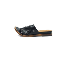 Load image into Gallery viewer, Women's Studded Leather Slide Sandals | Open Toe Flat Mules