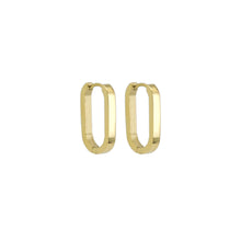 Load image into Gallery viewer, Gold Oval Zero Geometry Huggie Earrings, Sku#A257