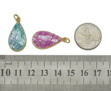 Load image into Gallery viewer, Gold Mother of Pearl Teardrop Charm, Sku#LX46