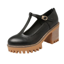 Load image into Gallery viewer, Women's Retro Lace-Trim Hidden Wedge High Heels | Low-Top Buckle Strap Shoes