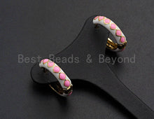 Load image into Gallery viewer, Colorful Enamel Round Ring Latch Back Earring, Enamel Huggie