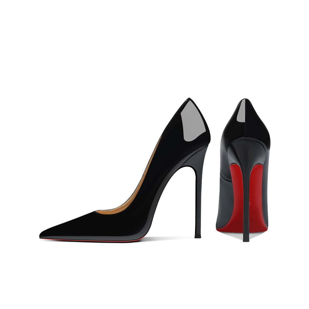 Red Sole Pointed Toe Slip-On Pumps – Women's Stiletto High Heels
