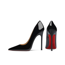 Load image into Gallery viewer, Red Sole Pointed Toe Slip-On Pumps – Women's Stiletto High Heels