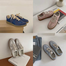 Load image into Gallery viewer, Women's Korean Retro Patchwork Lace-Up Flat Shoes - Round Toe Casual Leather Flats