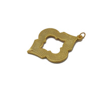 Load image into Gallery viewer, Gold Hot Pink Enamel Hollow Out Flower Charm, Sku#B181