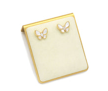 Load image into Gallery viewer, White Pearl Butterfly Stud Earrings, Sku#LD351