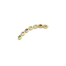 Load image into Gallery viewer, Colorful CZ Gold Round Heart Oval Shape Long Bar Connector Charm, Sku#LX313