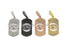 Load image into Gallery viewer, CZ Micro Pave Hollow out Evil Eye Oval Shaped Pendant/Charm, Cubic Zirconia Pendant Charm,17x33mm,sku#F911