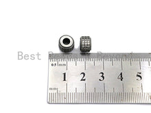 Load image into Gallery viewer, Antique Silver CZ Large Hole Cylinder/Drum Barrel Micro Pave Beads, sku#X125
