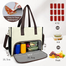 Load image into Gallery viewer, Women's Oxford Fabric Insulated Lunch Tote Bag – Large Capacity Crossbody