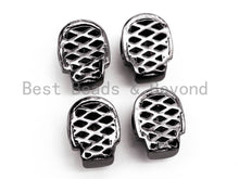 Load image into Gallery viewer, CZ Red Eye Skull Black CZ Pave On Black Micro Pave Beads, Cubic Zirconia Spacer Beads,12x10x7mm, sku#G316
