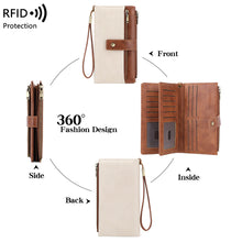 Load image into Gallery viewer, Anti-magnetic Womens Multi-Card Trifold Long Fashion Wallet