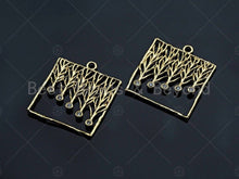 Load image into Gallery viewer, Filigree Gold Lacy Charm, Brushed Gold Twisted Wire Charm Pendants for Earrings necklace making, sku#CP01